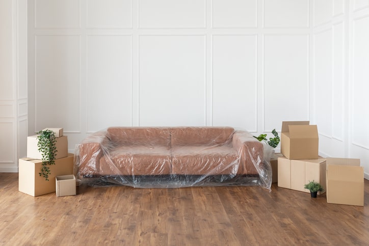 Boxed Items In Living Room