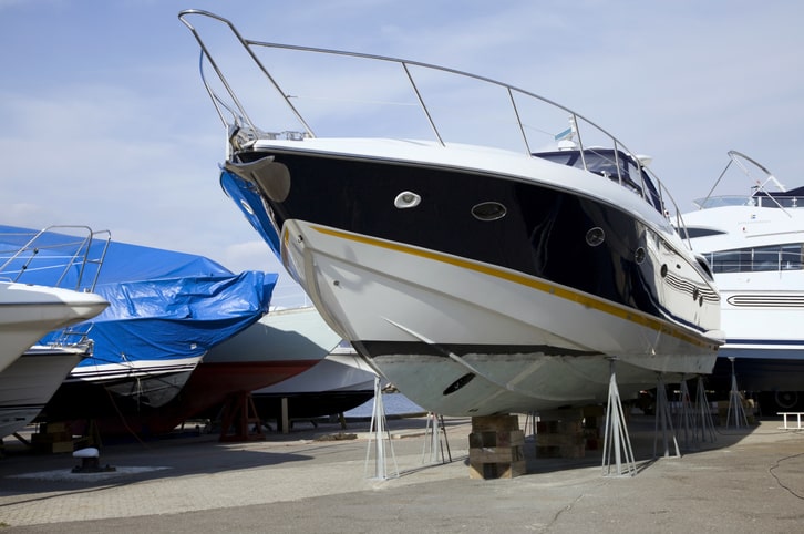 Large Boat In Storage
